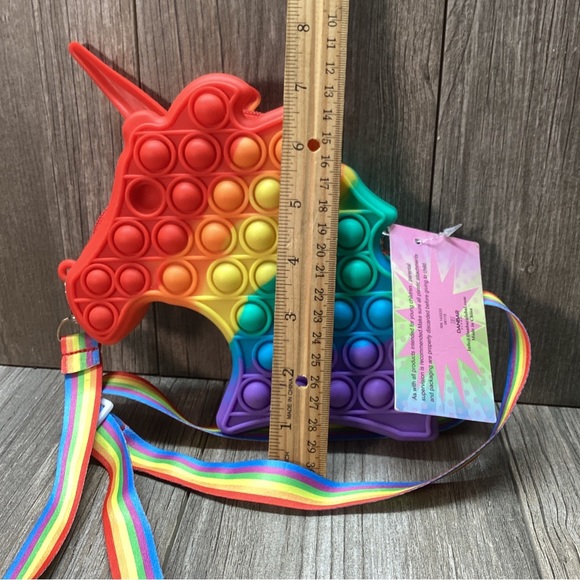 Unicorn Rainbow Crossbody Zippered Bag DANBAR Poppet Handbag Ages 8+ - Picture 5 of 14